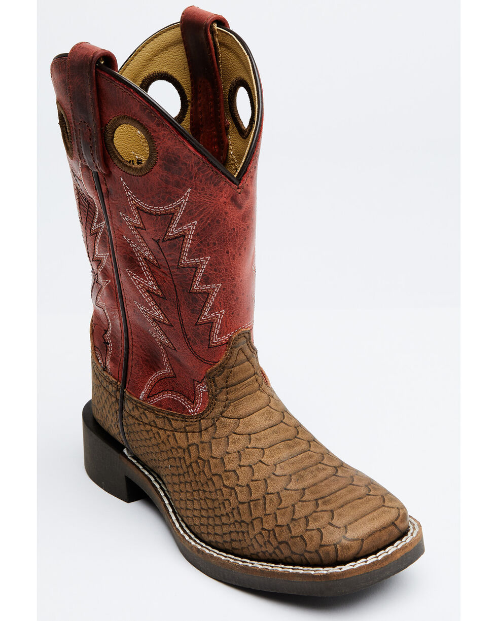 DBL Barrel cowboy boot slipper red/black  size 12/13 childten